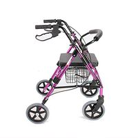Lightweight Folding Four Wheel Rollator Walker with Padded Seat, Lockable Brakes, Ergonomic Handles, and Carry Bag, Limited Mobility Aid