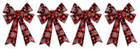 Set of 4 Holiday Decorative Bows! Perfect for Seasonal Decor! (4 Bows)