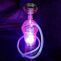 Wholesale Narghile Logo Cheapest Price Custom Sheesha Plastic Travel LED Light Chicha Car Portable Hookah Shisha Cup