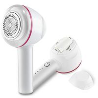 SXWL Fabric Shaver Lint Remover, Electric Sweater Defuzzer with Hidden Sticky Brush for Clothes and Furniture, 2 Replaceable 3-Leaf Blades, 2 Replaceable Sticky Brush and 1 Cleaning Brush