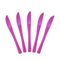 Cutdek Knives Plastic Forks Spoons Knives 50ct Party Catering Picnic Disposable New! (Counts: 50, Colors: Cerise)