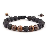 CNLQ Adjustable Lava Rock Stone Essential Oil Anxiety Diffuser Bracelet Unisex with Turquoise - Meditation,Relax,Healing,Aromatherapy (Tiger Eye)