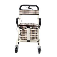 III- Four Wheel Lightweight Aluminum Foldable Rollator Walker with Seat, for Seniors Backrest Cane Holder and Storage Tote, Compact Folding Walker