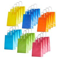 Paper Gift Bags with Handles, 24-Pack Party Favor Bags for Kids Birthdays, 6 Colors, 6.3 x 8.6 x 3.1 Inches
