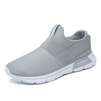Men's Fashion Breathable Sneakers Summer Lightweight Slip On Sport Shoes Casual Walking Running Shoe Footwear (Gray, US:10)