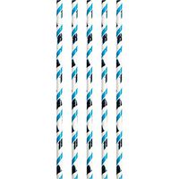 Creative Converting Officially Licensed NFL Paper Straws, 24-Count, Carolina Panthers