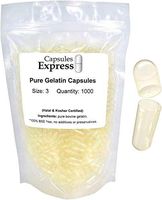 Capsules Express- Size 3 Clear Empty Gelatin Capsules- Kosher Certified - Gluten-Free Pure Bovine Gelatin Pill Capsule - DIY Powder Filling (1000)