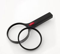 M-4+LED 4" Round 4X Double Lens Lighted Magnifier. Made in USA