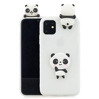 Gostyle Cute 3D Cartoon Case Compatible with iPhone 11 6.1 inch,Animal White Panda Pattern Design Soft Silicone Back Cover,Ultra Slim Flexible TPU Bumper Shockproof Cover