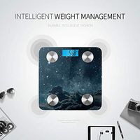 LYAOE Bluetooth Body Fat Scale Night Sky Stars Moon Clouds Smart Wireless Scale with LCD Display Measuring Body Weight Bmi and Health Digital Scale
