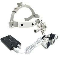 SoHome 3.5X Dental Surgical Binocular Loupes Leather Headband+3W LED Headlight Lamp