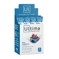 Ultima Replenisher Electrolyte Hydration Powder, Blue Raspberry, 20 Stickpacks - Sugar Free, 0 Calories, 0 Carbs - Gluten-Free, Keto, Non-GMO, Vegan, with Magnesium, Potassium, Calcium