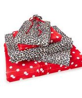 Deluxe Red & White Polka Dots and Animal Reusable Gift Wrapping - (May Be Used As 10 Gift Bags Too!) - (Set of 5)