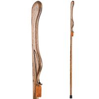 Brazos Trekking Pole Hiking Stick for Men and Women Handcrafted of Lightweight Wood and made in the USA, Brown Oak,  58 Inches