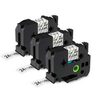 Replace TZe 24mm 0.94 Laminated TZe-151 Black on Clear Compatible Brother P Touch Label Maker Tape Work for Ptouch PT-D600 PT-D600VP PTP750W PT-2340 PT-2730, 26.2 Feet 3-Pack