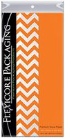 Flexicore Packaging Orange Gift Wrap Tissue Paper | Size: 15 Inch X 20 Inch | Count: 100 Sheets | Color: Solid Orange & Chevron