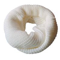 Theoylos Women's Winter Warm Knitted Scarf Ladies Fashion Thicken Solid Color Scarves White