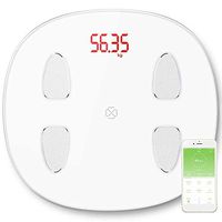 KONGZIR Weighing Scale Bathroom Scales, Smart Body Fat Monitor Scale, Electronic LED Digital Displays Bluetooth Weight Scale, 180Kg, White