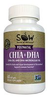 Seeds of Wellness Chia Oil Omega 3+DHA Postnatal Capsules – 100% Plant Based Chia Oil and Micro-Algae Oil with ALA and DHA. 60 Capsules, 1000 mg/Serving. Alergen Free.