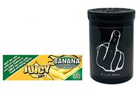Herb Airtight Container Fresh Kettle with Juicy Jay's Banana 1.25 Flavored Hemp Rolling Papers 1 Count DC Crafts Nation- Middle Finger