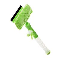 PeleusTech Squeegees, 3-in-1 Window Squeegee Washer Cleaner with Microfiber Scrubber Spray Bottle for Window Shower Floor Car Glass - Green