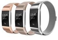 LouisTech Adjustable Metal Bands, Compatabile for Fitbit Charge 2 Band,Stainless Steel Replacement Bracelet Strap with Unique Magnet Lock for Fitbit Charge 2 Device