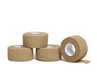 HealiT ShieldGrip™ Cohesive Bandage 1inch-Wide Self Adherent Athletic Wrap Medical Tape, Elastic Flexible Breathable First Aid Gauze Ideal for Stretch Ankle Sprains, Swelling, Sports - Beige - 4 Pack