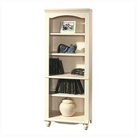 Bookcase, Elegant Display Shelf Bookcase with 5 Shelves in Antique White Wood Finish