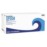 Boardwalk SPOONMWPP Mediumweight Polypropylene Cutlery, Teaspoon, White (Case of 1000)