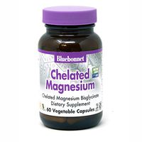 Bluebonnet Nutrition Albion Chelated Magnesium Vegetable Capsule, 200 mg, Magnesium Oxide, Stress Relief, Vegan, Non GMO, Gluten Free, Soy Free, Milk Free, Kosher, 60 Vegetable Capsule, 1 Month Supply