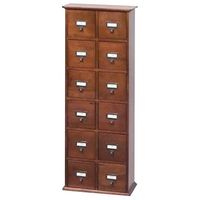 Pemberly Row 12 Cubby Drawer Media Cabinet in Cherry