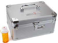 Medicine Safe Medium Medication Carrying Case, Silver