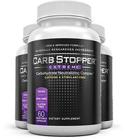 Carb Stopper Extreme (3 Bottles) - Maximum Strength, All-Natural Carbohydrate and Starch Blocker Weight Loss Supplement | Absorb Fat with White Kidney Bean Extract Diet Pills, 60 Capsules Per Bottle