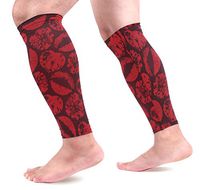 LEVEIS Heart Calf Compression Sleeves 1 Pair, Leg Performance Support for Shin Splint Calf Pain Relief Men & Women Guards Sleeves for Running Cycling