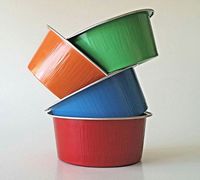 Lexington Disposable Aluminum Cup 4oz, Pack of 40 Red-Blue-Green-Orange