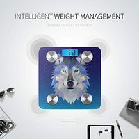 Cartoon Cute Wolf Scale for Body Weight Personal Weight Scale Smart Weight Digital Scale Tracks 8 Key Compositions Analyzer Sync with Fitness Apps 400 Lbs