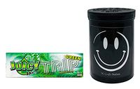 Herb Airtight Container Fresh Kettle with Juicy Jay's Green Trips 1.25 Flavored Hemp Rolling Papers 1 Count DC Crafts Nation- Happy Face