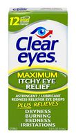 Clear Eyes | Maximum Itchy Eye Relief Eye Drops | 0.5 FL OZ | Pack of 6