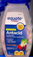 Equate Extra Strength Antacid Fruit Medley 750 mg 96 Chewable Tabs Compare to Tums EX