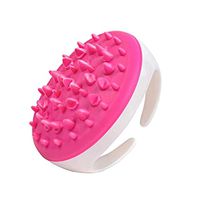Artibetter Handheld Massager Brush Slicone Body Scrubber Body Cellulite Massager Hair Scalp Massager (Rosy)