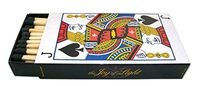 The Joy of Light Designer Matches Jack of Spades Playing Card Embossed Matte 4" Collectible Matchbox