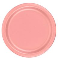 24 Plates 10.25" Paper Dinner Lunch Plates Wax Coated - Rose