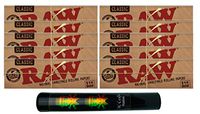 Herb Airtight Tube Pocket Protector with Raw Natural Rolling Papers 10 Count DC Crafts Nation- Rasta Skull