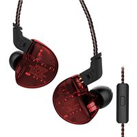 2018 Newest KZ ZS10 4BA with 1 Dynamic Hybrid 10 Driver In Ear Earphone HIFI DJ Monito Running Sport Earphone Earplug Headset (With Mic, Red)