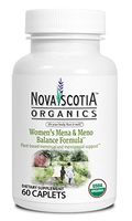 Nova Scotia Organics MENA & Meno Balance Formula (60 Caplets); Organic; Vegan; Vegetarian, Non-GMO; a Carefully Balanced Recipe of Plant sourced Solutions for mild Mood Changes, Cramps and Edema.