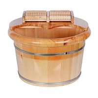 Foot Spa Wooden Tub Foot Tub, Solid Wood Foot Soaking Barrel，Thicken Wooden Tub，Bilateral Thickening Household Small Wooden Barrel
