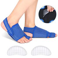Bunion Corrector Day and Night Time, Bunion Support Splint Gel Arch Support with Heel Straps, Big Toe Straightener Night Splints, Pain Relief of Hallux Valgus, Bunion, Bent Toes