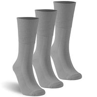 KitNSox Big Diabetic Socks, Mens Womens Dry-fit Extra Large Thick Padded Physician Approved Non Binding Socks 3 Pack Gray M