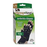 Hempvana Arthritis Compression Gloves - Fingerless Gloves Made with Hemp Plant Fibers - Support for Wrist & Hands (L/XL)