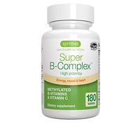 Super B-Complex – Methylated B Complex Vitamins, Folate & Methylcobalamin, Vegan, 180 Small Tablets